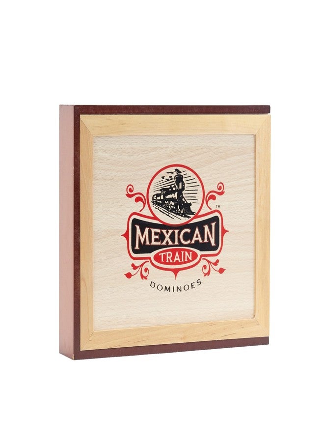 Front Porch Classics | Mexican Train Domino Set in Wooden Collector Box from Front Porch Classics for 2 to 8 Players Ages 8 and Up - Image 1